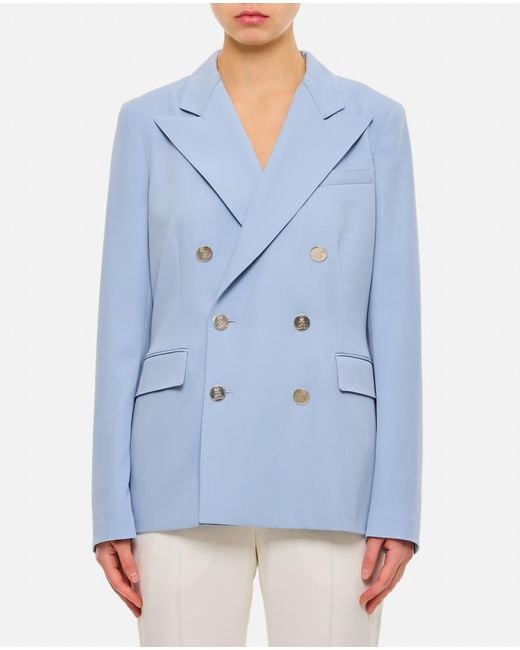 Ralph Lauren Blue Camden Wool Gabardine Double-Breasted Jacket