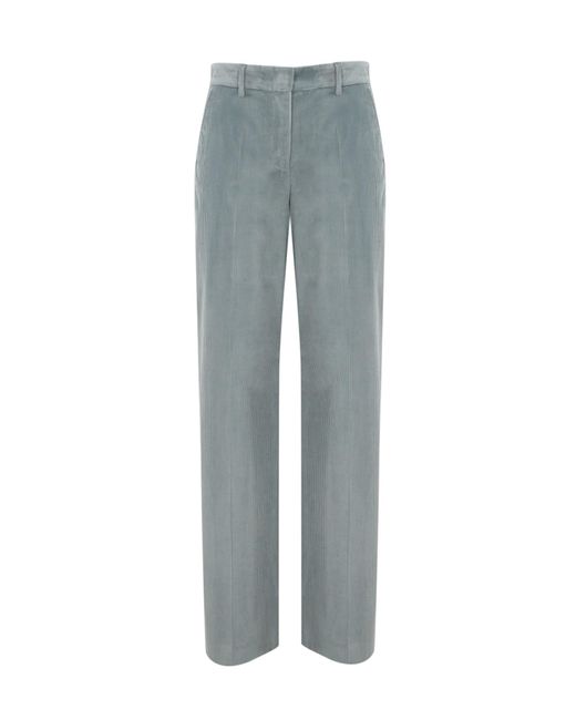 Weekend by Maxmara Blue Tania Ribbed Velvet Trousers