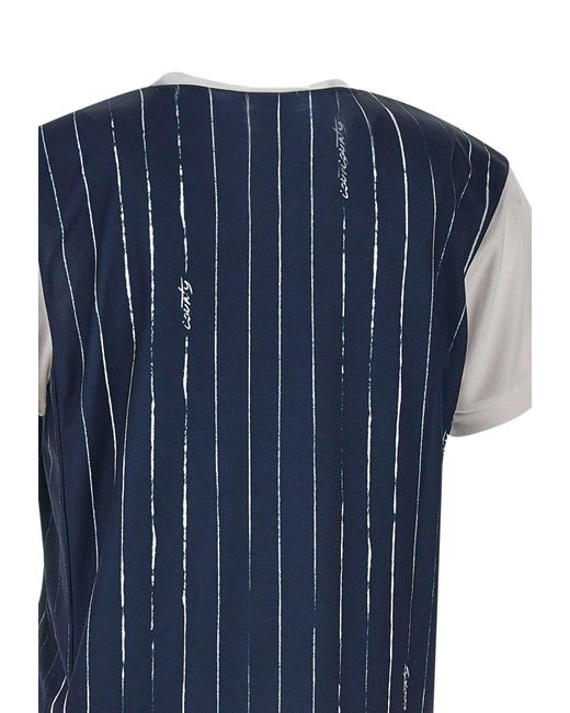 Marcelo Burlon Blue County Pinstripes Active T-Shirt for men