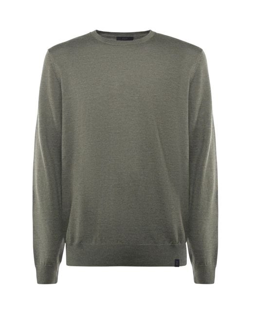 Fay Green Sweaters Virgin Wool for men