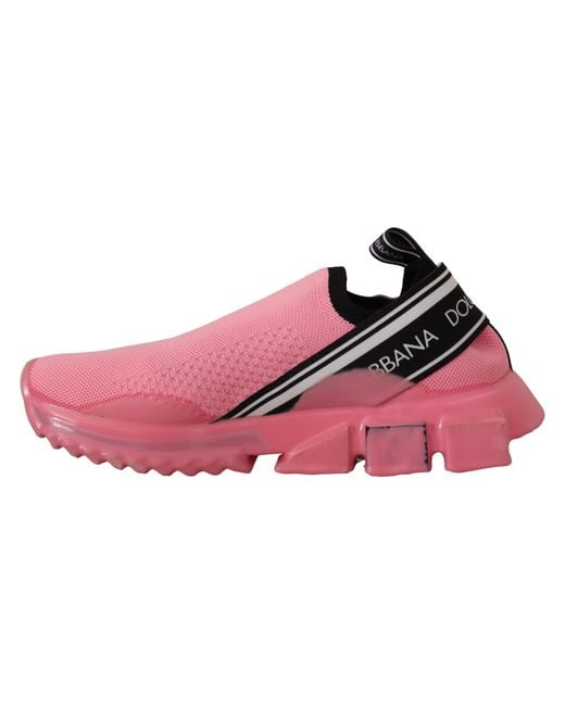 Dolce & Gabbana Pink Low Top Slip On Casual Sorrento Sneakers