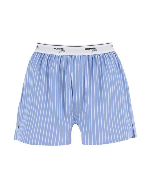 HOMMEGIRLS Blue Cotton Boxer Shorts