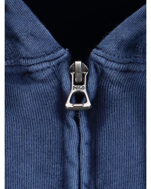 Polo Ralph Lauren Blue Logo Zip Hoodie for men