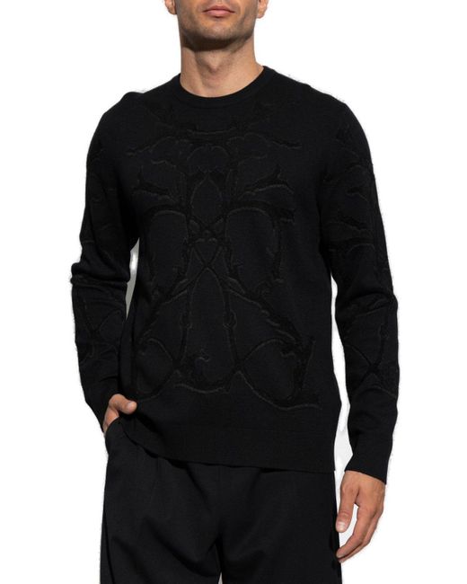 Versace Black Cardigan With Stand-Up Collar for men