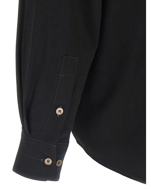 Lemaire Black Viscose Wool Shirt for men