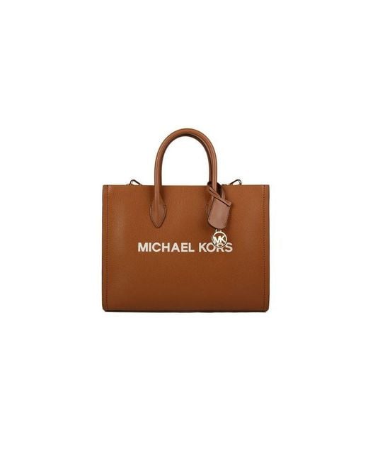 Michael Kors Brown Tote Bag Leather Tote-Bags