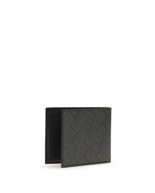 Ferragamo Gray Monogram Wallet Calf Leather Bos Taurus for men