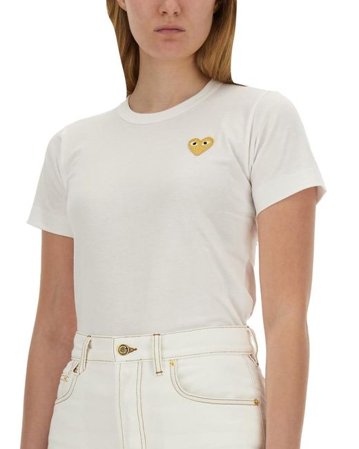 COMME DES GARÇONS PLAY White Cotton T-Shirt