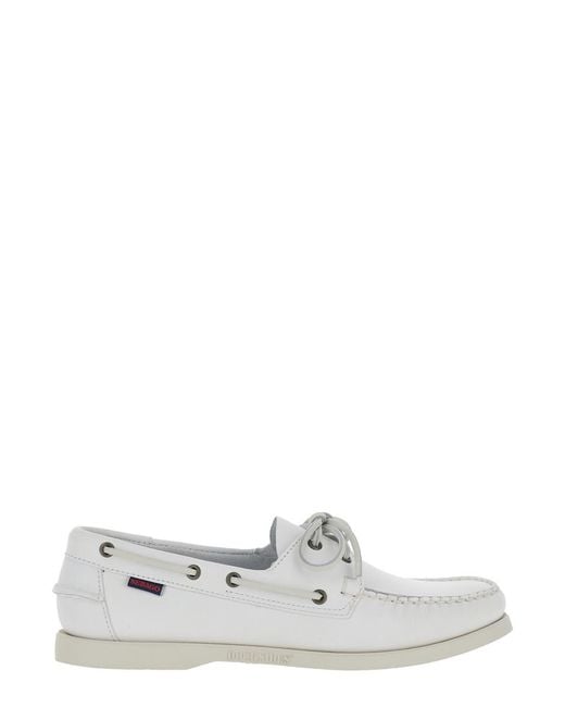 Sebago White Docksides Portland for men