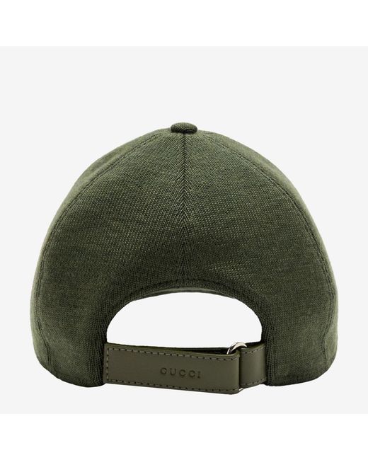 Gucci Green Wool Baseball Cap With Logo Hat for men