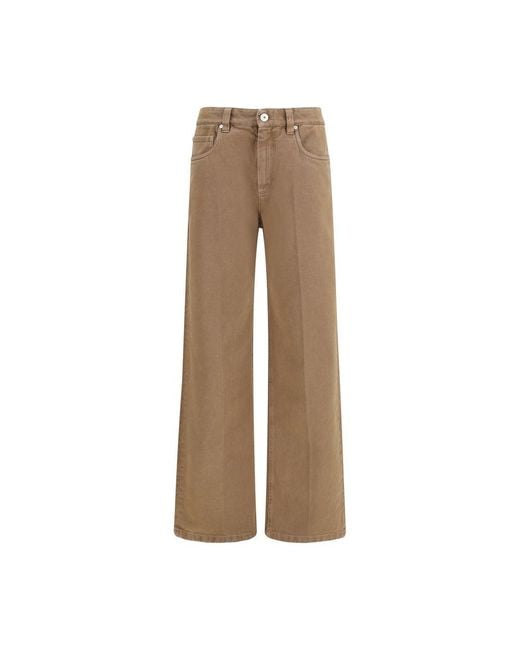 Brunello Cucinelli Natural Cotton Straight-Leg Jeans Clothing