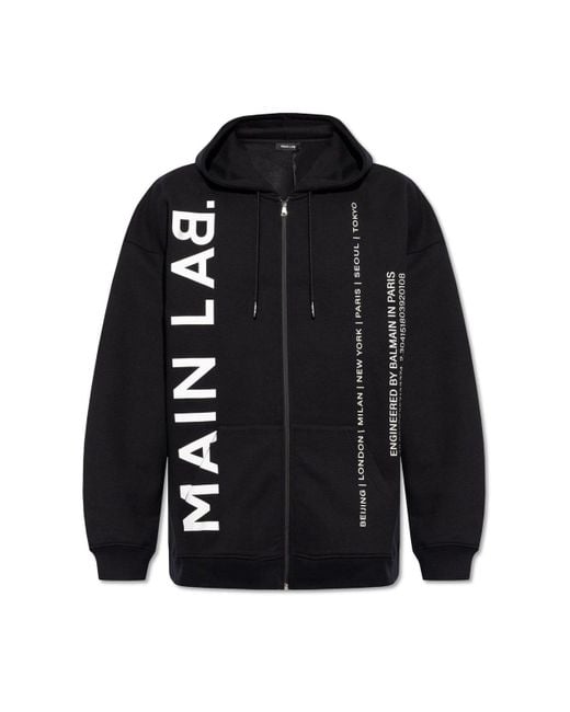 Balmain Black Zipped Hoodie for men