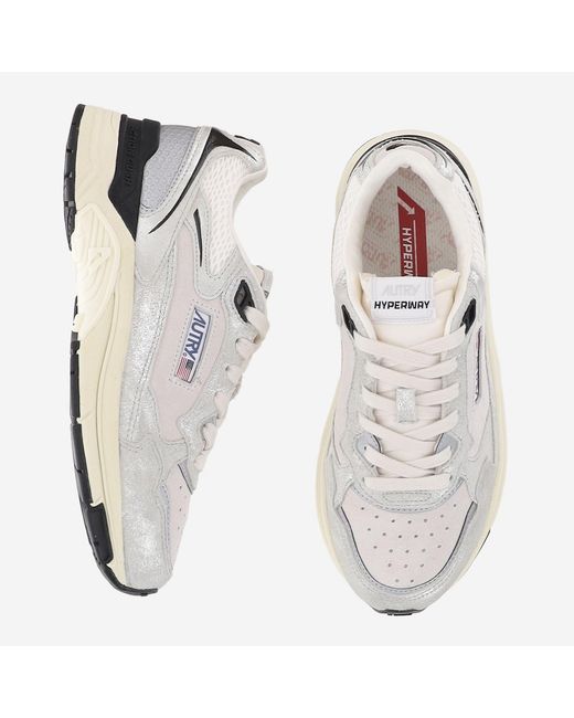 Autry Metallic Sneakers Hyperway Leather Trainers
