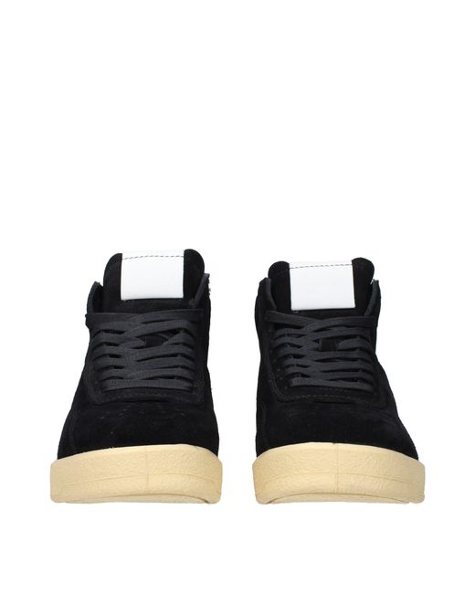 Jil Sander Blue Leather High Top Sneakers for men