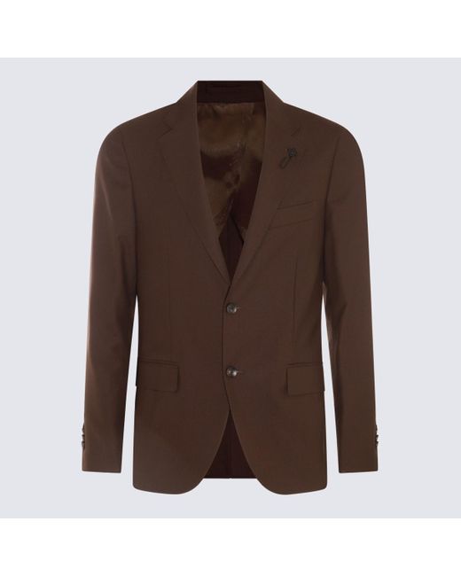 Lardini Brown Wool Suits for men