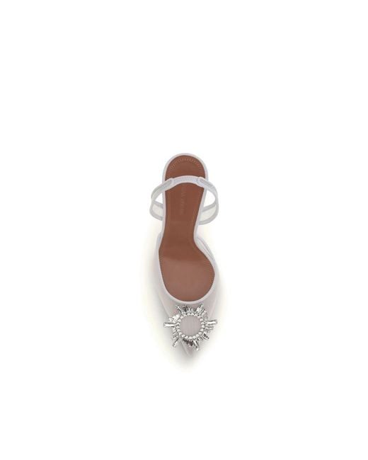 AMINA MUADDI White Polyester High Heel Pumps