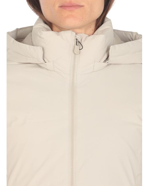 Save The Duck White Rachel Long Padded Jacket