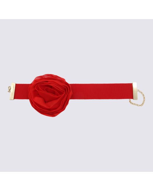 Blumarine Red Silk Croker Necklace