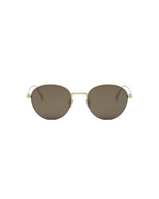 Fendi Brown Round-Frame Sunglasses