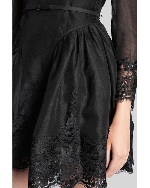 Zimmermann Black Dress With Lace Finish Hypnotic