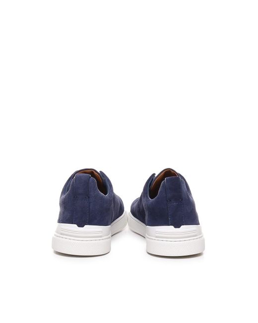 Zegna Blue Sneakers Without Laces for men