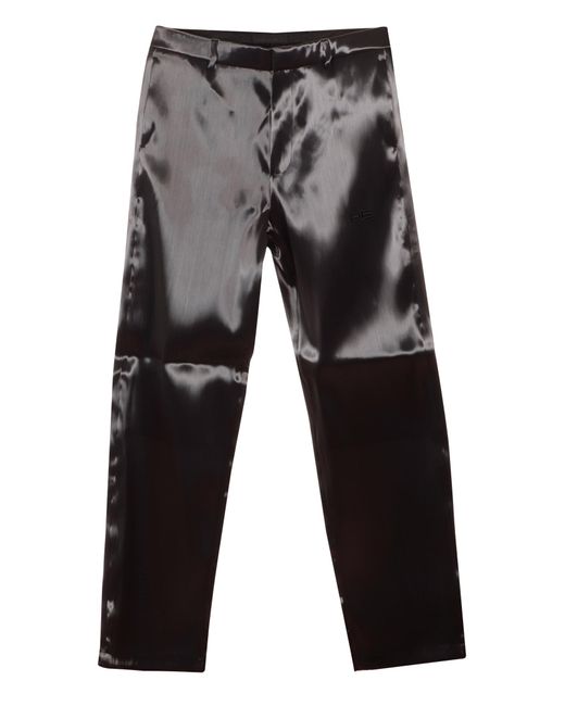 HELIOT EMIL Gray Liquid Metal Trousers for men