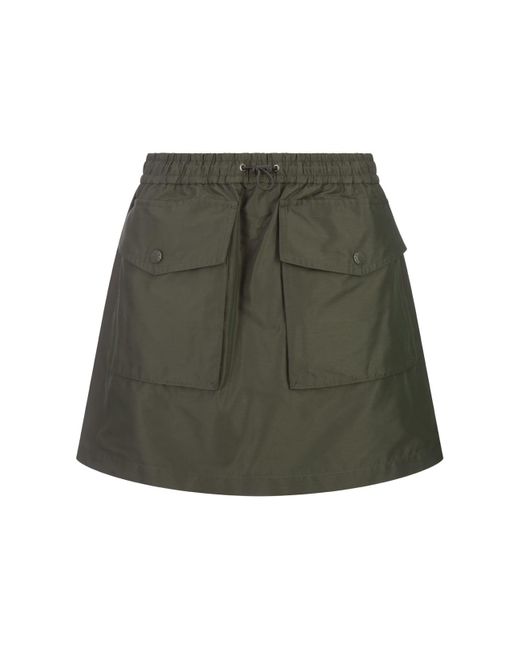 Moncler Green Sage Taffeta Twill Mini Skirt