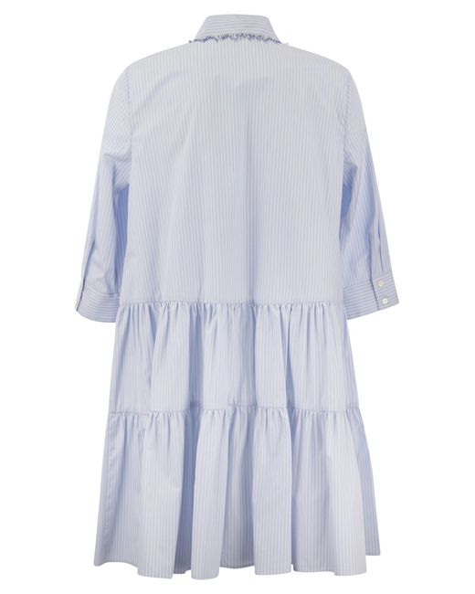 Fabiana Filippi Blue Organic Cotton Chemise Dress