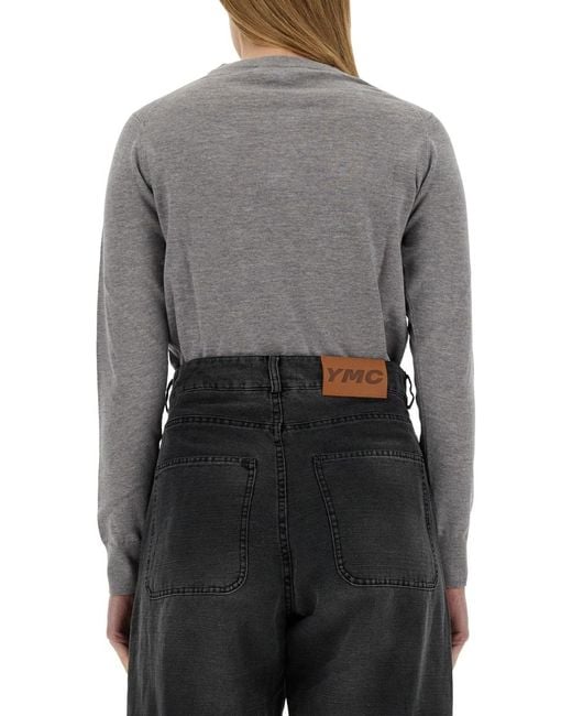 Maison Kitsuné Gray Baby Fox Jersey Wool Jumpers