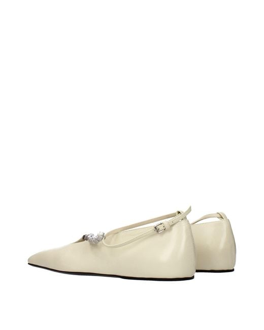 Jil Sander Natural Leather Ballet Flats