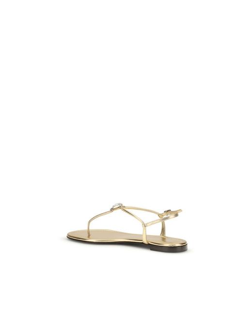 Giuseppe Zanotti Natural Calf Leather Bos Taurus Flat Sandals