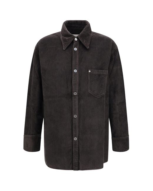 AMI Black Corduroy Velvet Overshirt for men