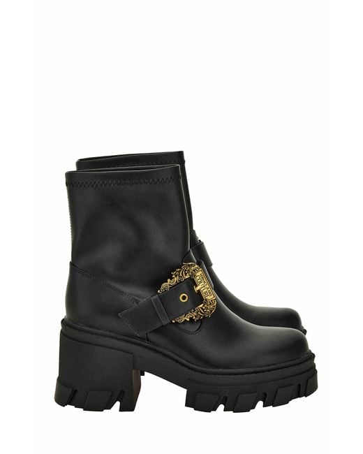 Versace Black Jeans Couture Ankle Boots