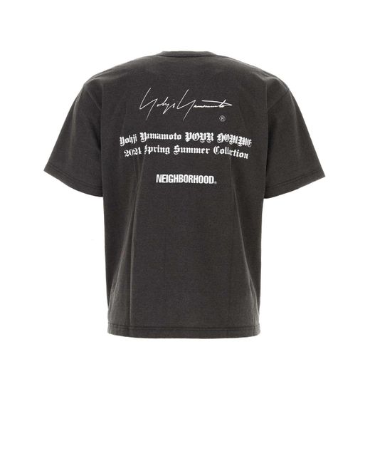 Yohji Yamamoto Black Dark Cotton X Neighborhood T-Shirt for men