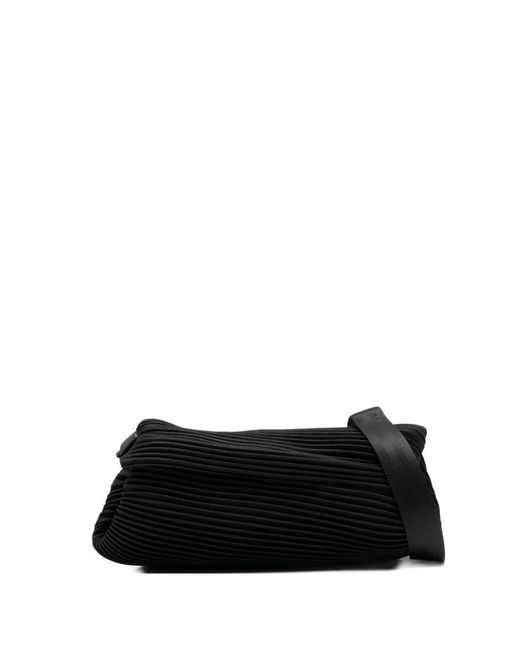 Pleats Please Issey Miyake Black Pleated Belt Bag