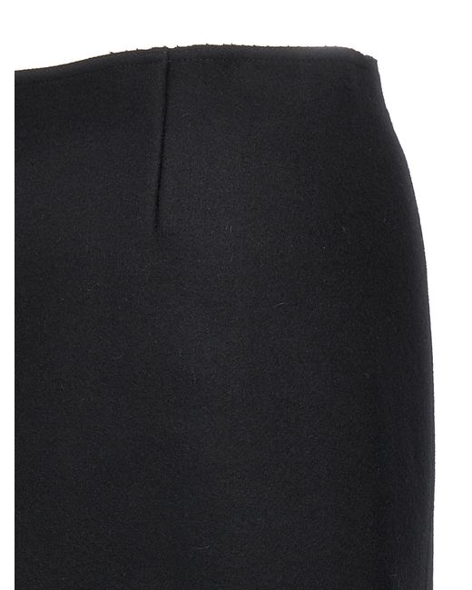 Lanvin Black Wool Skirt Skirts