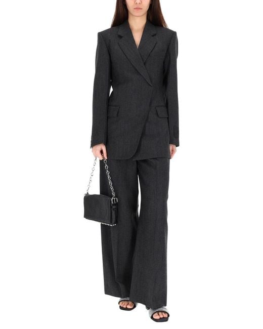 Alexander Wang Black Mini Blazer Dress Wool Sheep