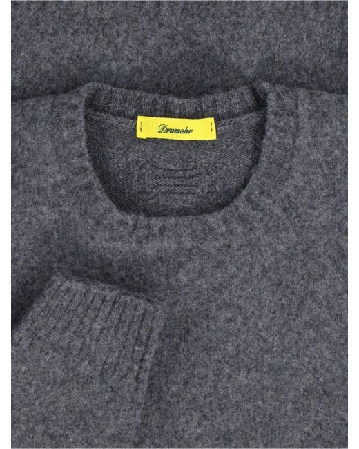 Drumohr Gray Sweaters Lambswool for men