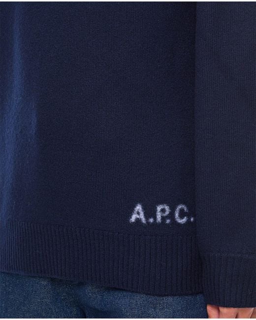 A.P.C. Blue Wool Walter Pullover for men