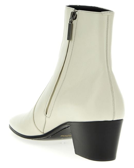 Saint Laurent White 'vassili' Ankle Boots for men