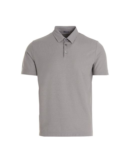 Zanone Gray Ice Cotton Polo Shirt for men