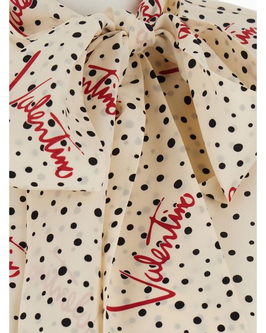 Valentino White Blouse With Front Bow — Silk Blouses