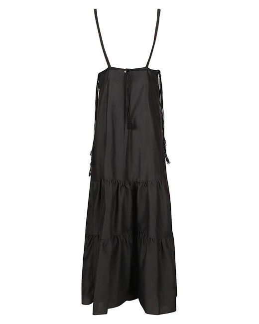 Lorena Antoniazzi Black Tassel Detail Sleeveless Long Dress