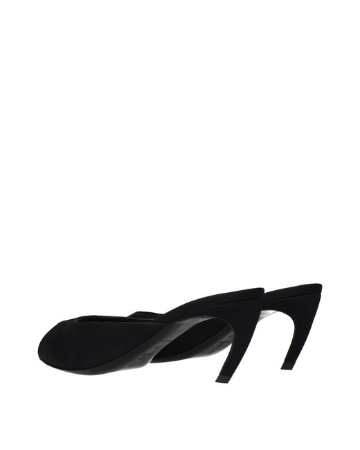 The Attico Black Fabric Flat Sandals