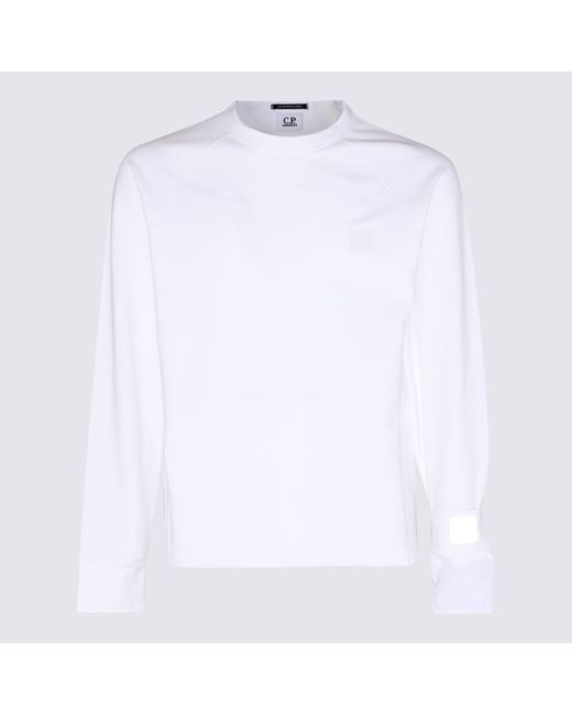 C P Company White Cotton T-Shirt for men