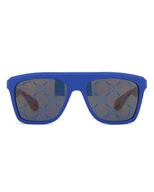 Gucci Blue Frame And Lens Sunglasses for men