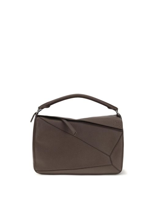 Loewe Brown Shoulder Bag Large Puzzle Calfskin Calf Leather for men