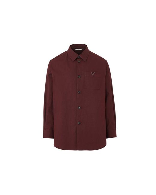 Valentino Red Cotton Shirt Jacket for men
