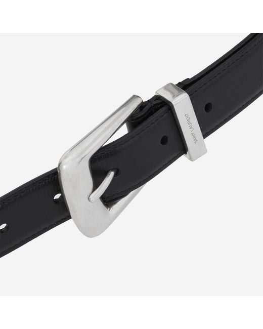 Saint Laurent Black Smooth Leather Belt Calfskin for men