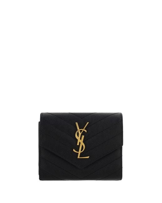 Saint Laurent White Cassandre Matelassé Leather Wallet Calf & Purses